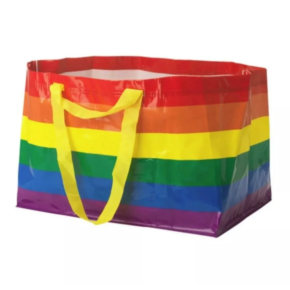 2 NEW IKEA * RESELLER Rainbow Bag Shopping